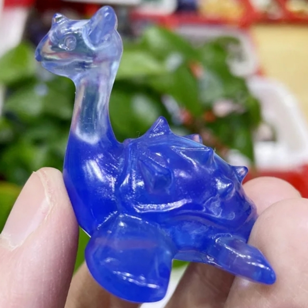 Lapras Pokémon Synthetic Blue Opalite cut - Picture 3 of 5